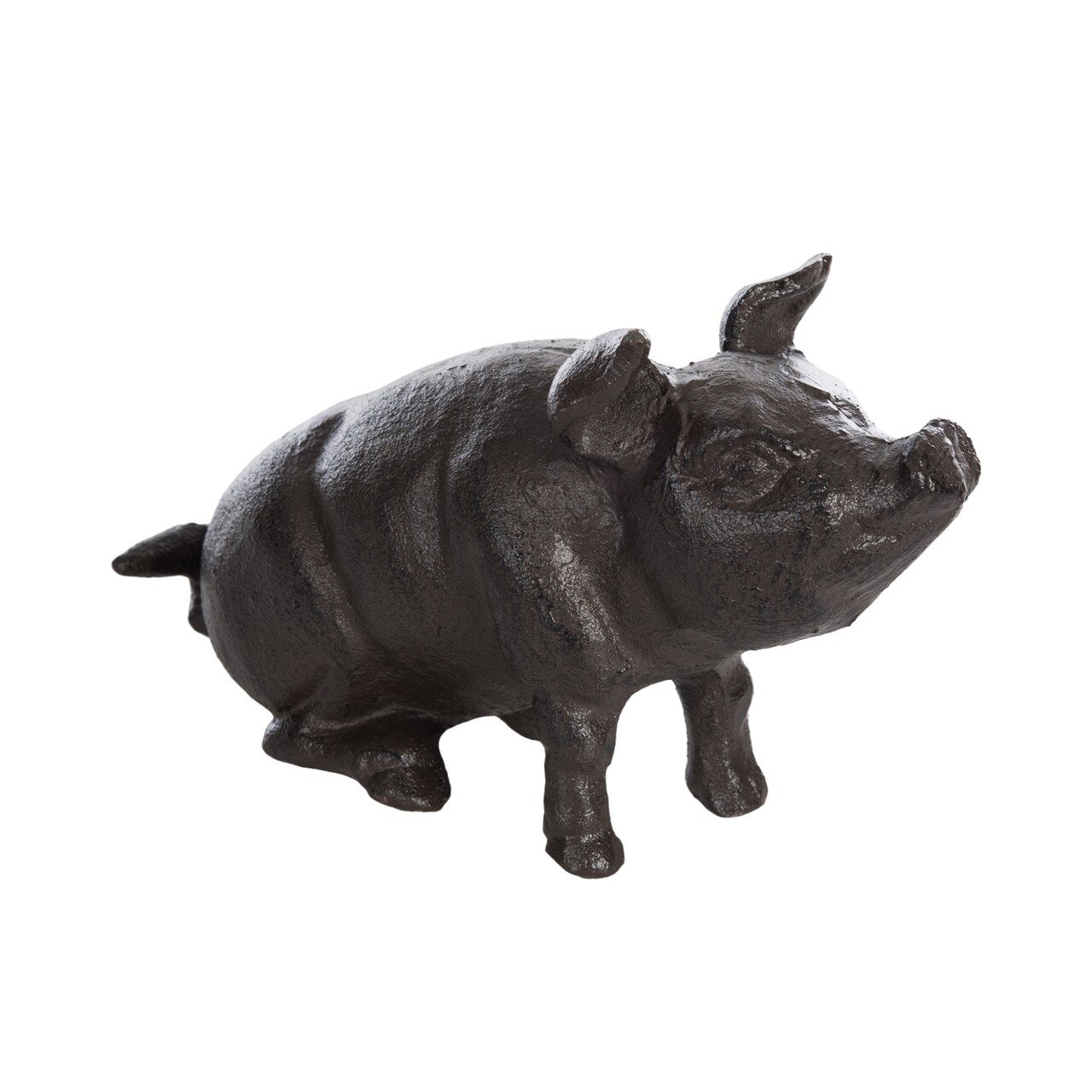 Transpac Iron Pig Garden Statue Metallic for Spring Home Decor